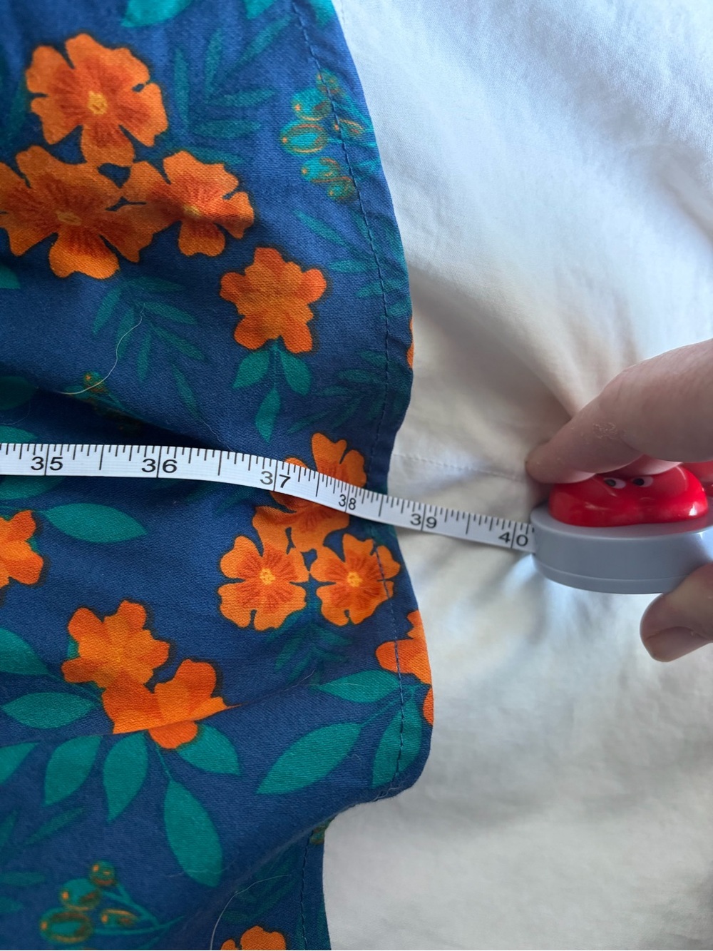 Modcloth Navy Blue Midi Dress with Orange Floral Print - Picture 8 of 11